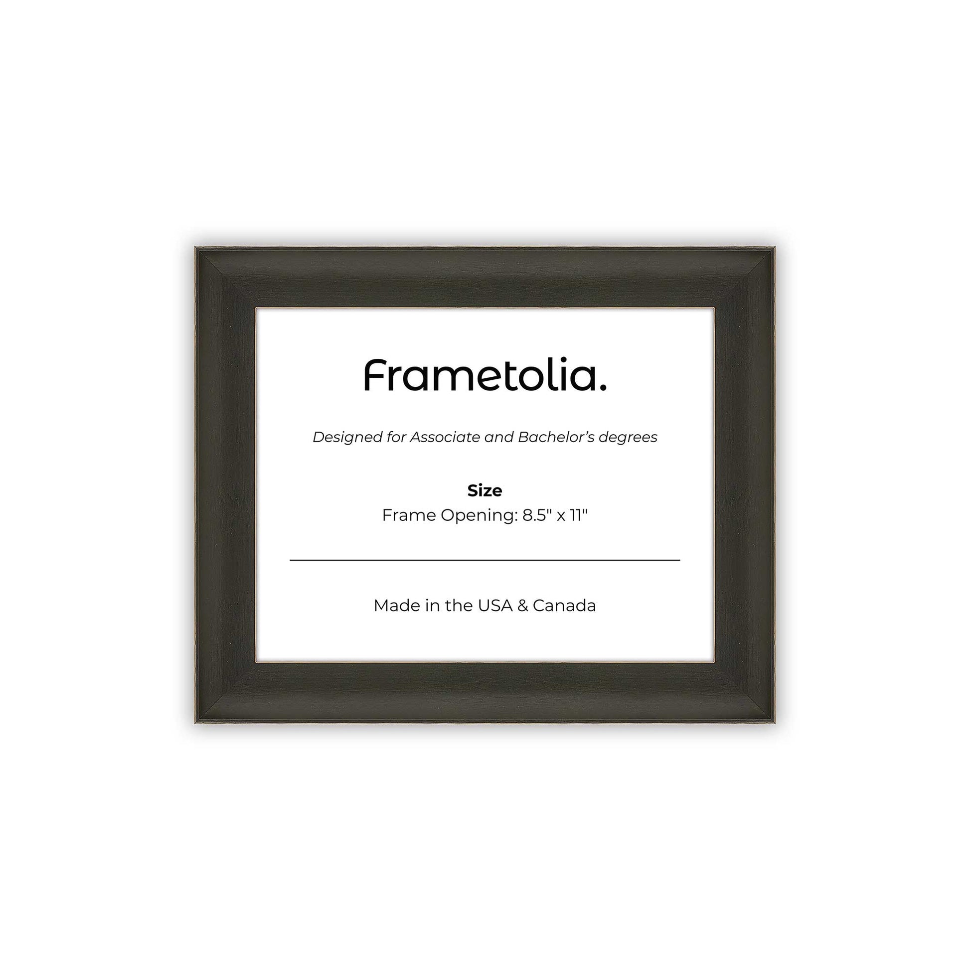 8.5" x 11" Village Coal FAMILY  Diploma Frame - No Mat