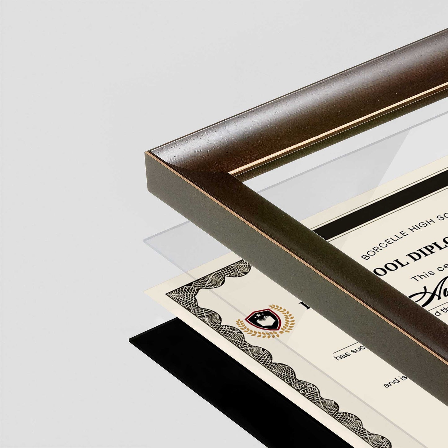 Bravo Brown FAMILY Wall Frame corner Close up with layers broken out