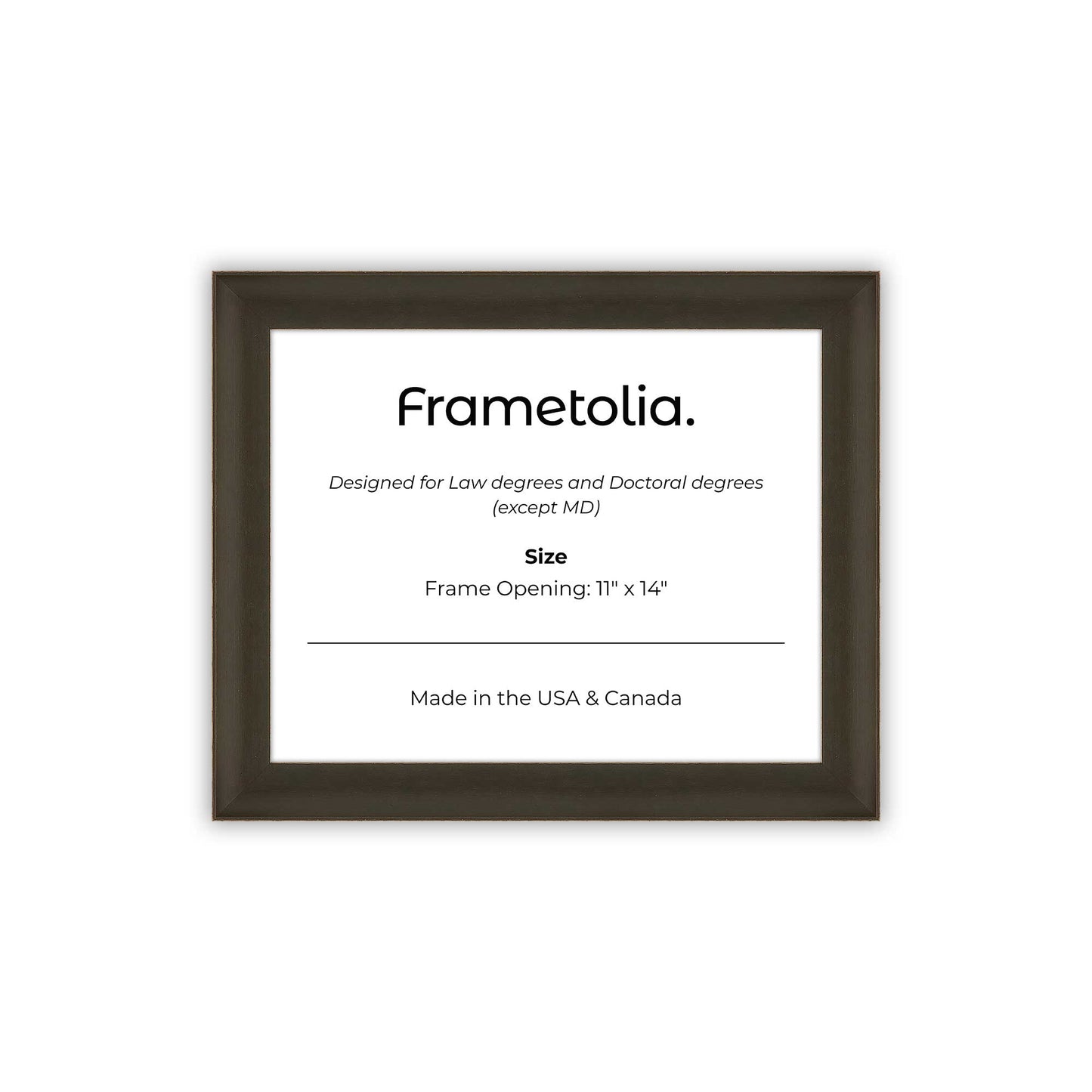 11" x 14" Bravo Brown FAMILY  Diploma Frame - No Mat