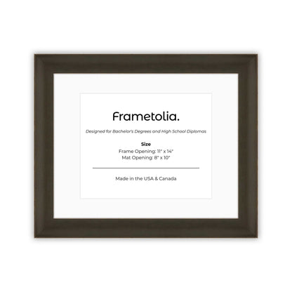 11" x 14" Bravo Brown FAMILY  Diploma Frame with Mat - 8 x 10 opening