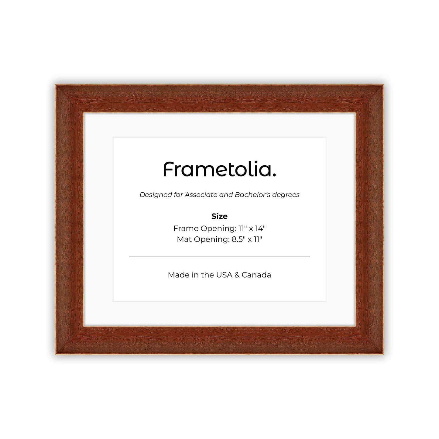 11" x 14" Honey FAMILY  Diploma Frame with mat -  8.5 x 11 opening