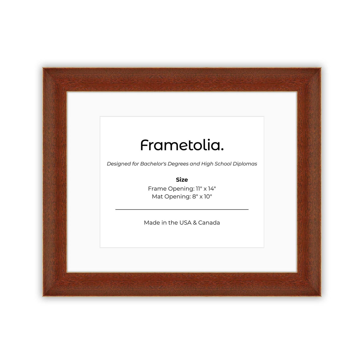 11" x 14" Honey FAMILY  Diploma Frame with Mat - 8 x 10 opening