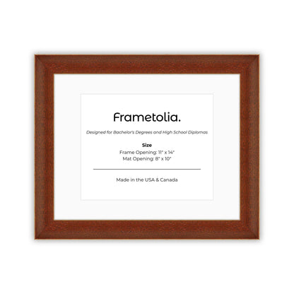 11" x 14" Honey FAMILY  Diploma Frame with Mat - 8 x 10 opening