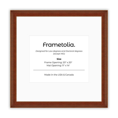 20" x 20" Honey FAMILY  Diploma Frame with Mat - 11 x 14 opening