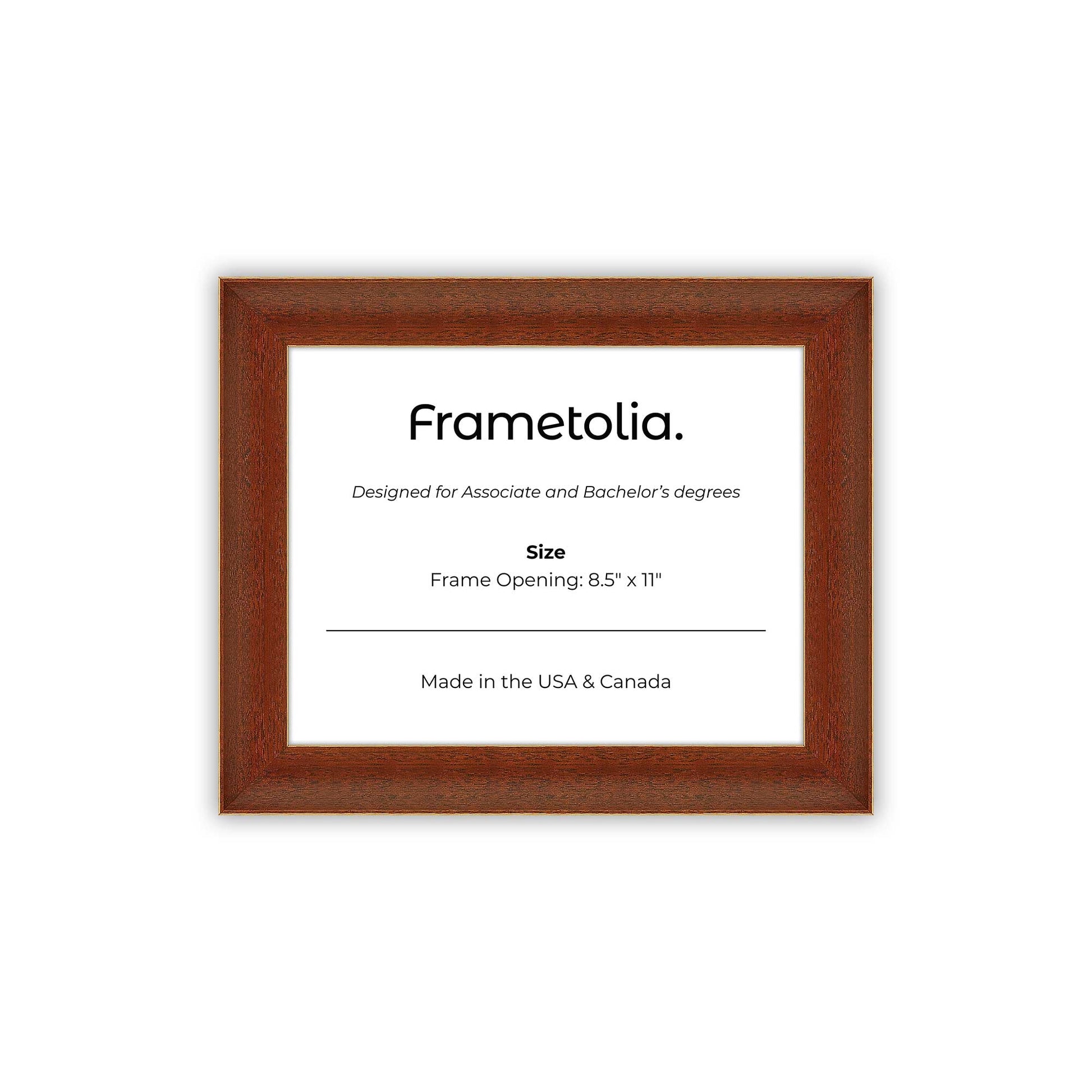 8.5" x 11" Honey FAMILY  Diploma Frame - No Mat