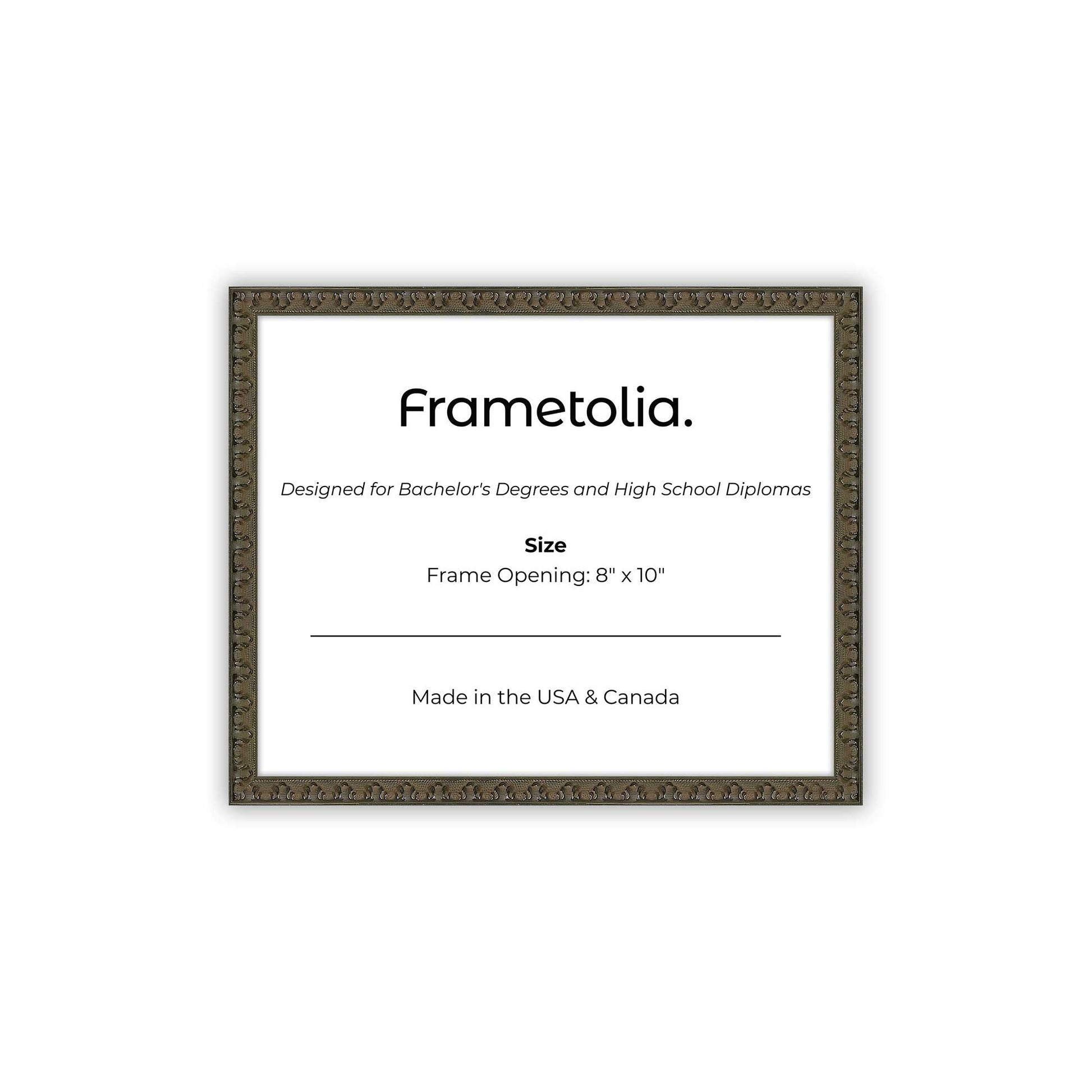 8" x 10" Raven Black FAMILY Diploma Frame - No Mat