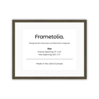 11" x 14" Raven Black FAMILY  Diploma Frame with mat -  8.5 x 11 opening