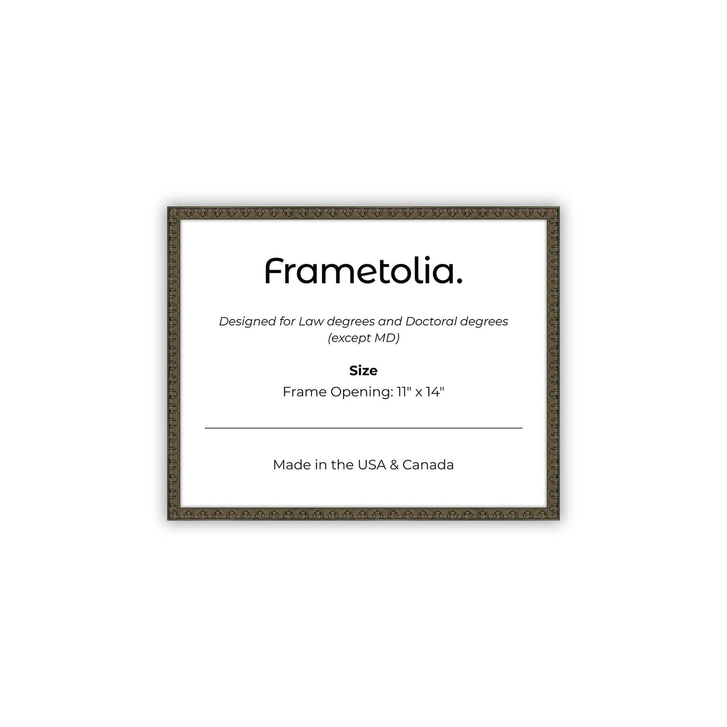 11" x 14" Raven Black FAMILY  Diploma Frame - No Mat