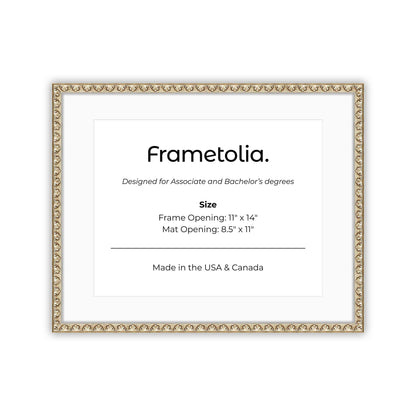11" x 14" Sillver Leaf FAMILY  Diploma Frame with mat -  8.5 x 11 opening