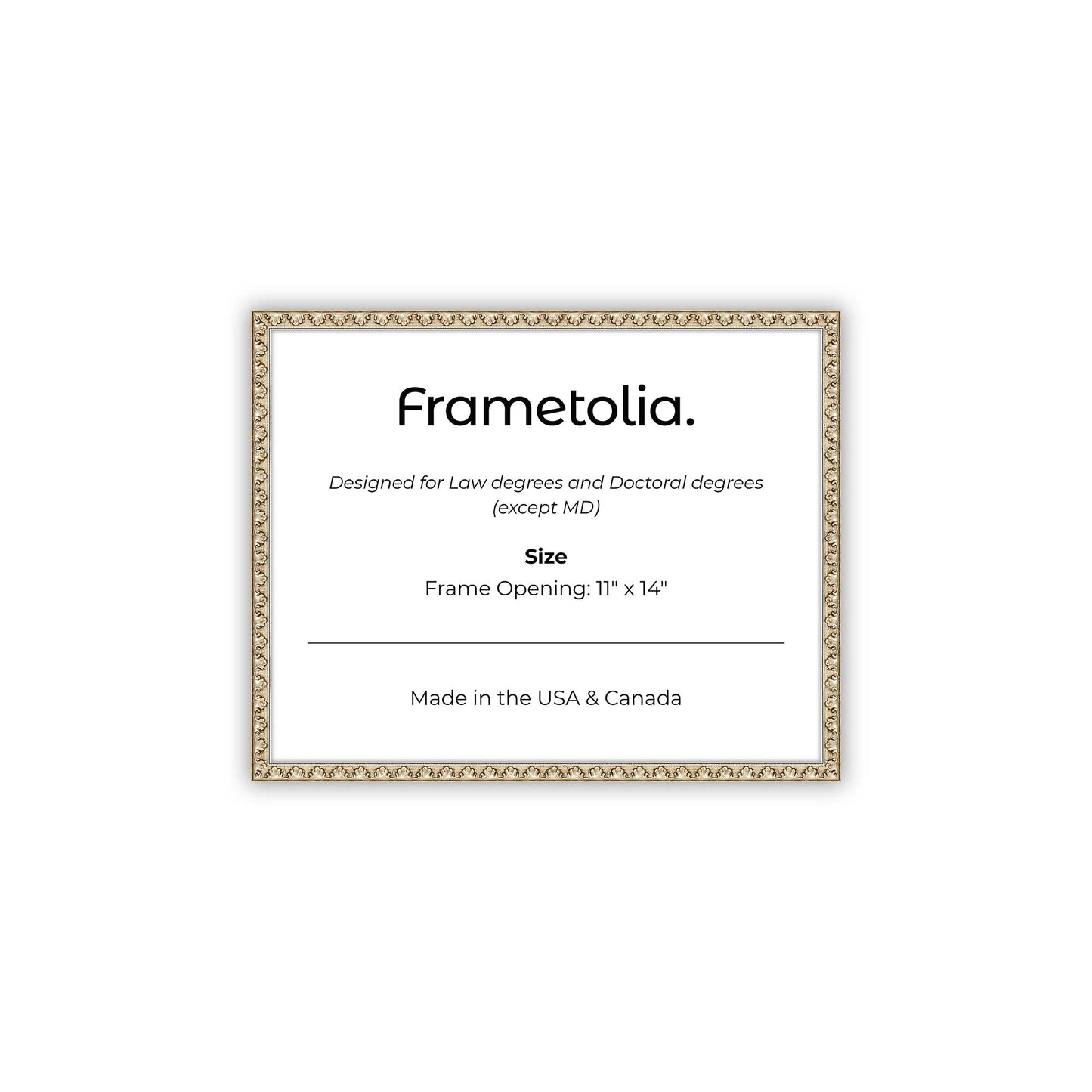 11" x 14" Sillver Leaf FAMILY  Diploma Frame - No Mat
