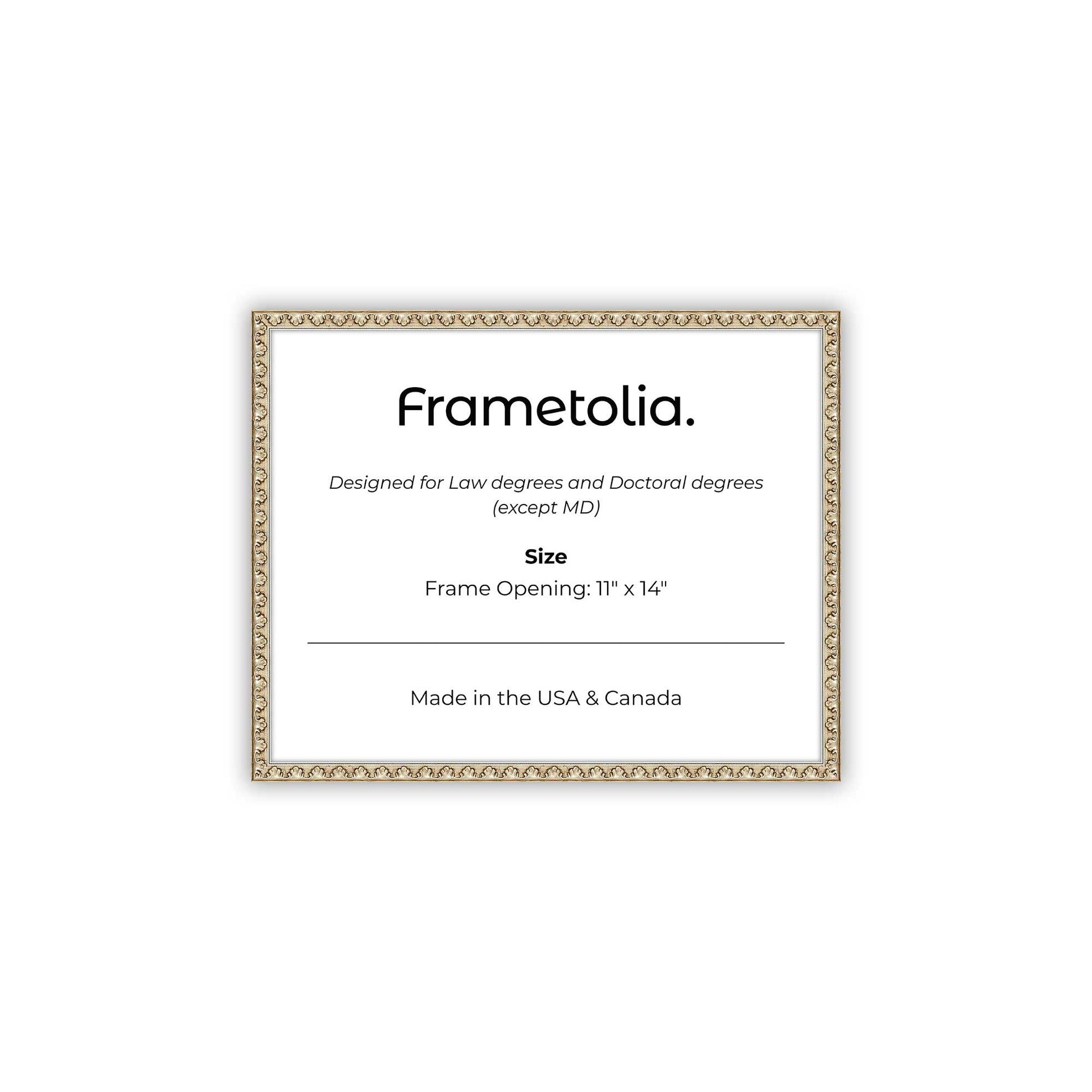 11" x 14" Sillver Leaf FAMILY  Diploma Frame - No Mat