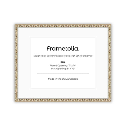 11" x 14" Sillver Leaf FAMILY  Diploma Frame with Mat - 8 x 10 opening