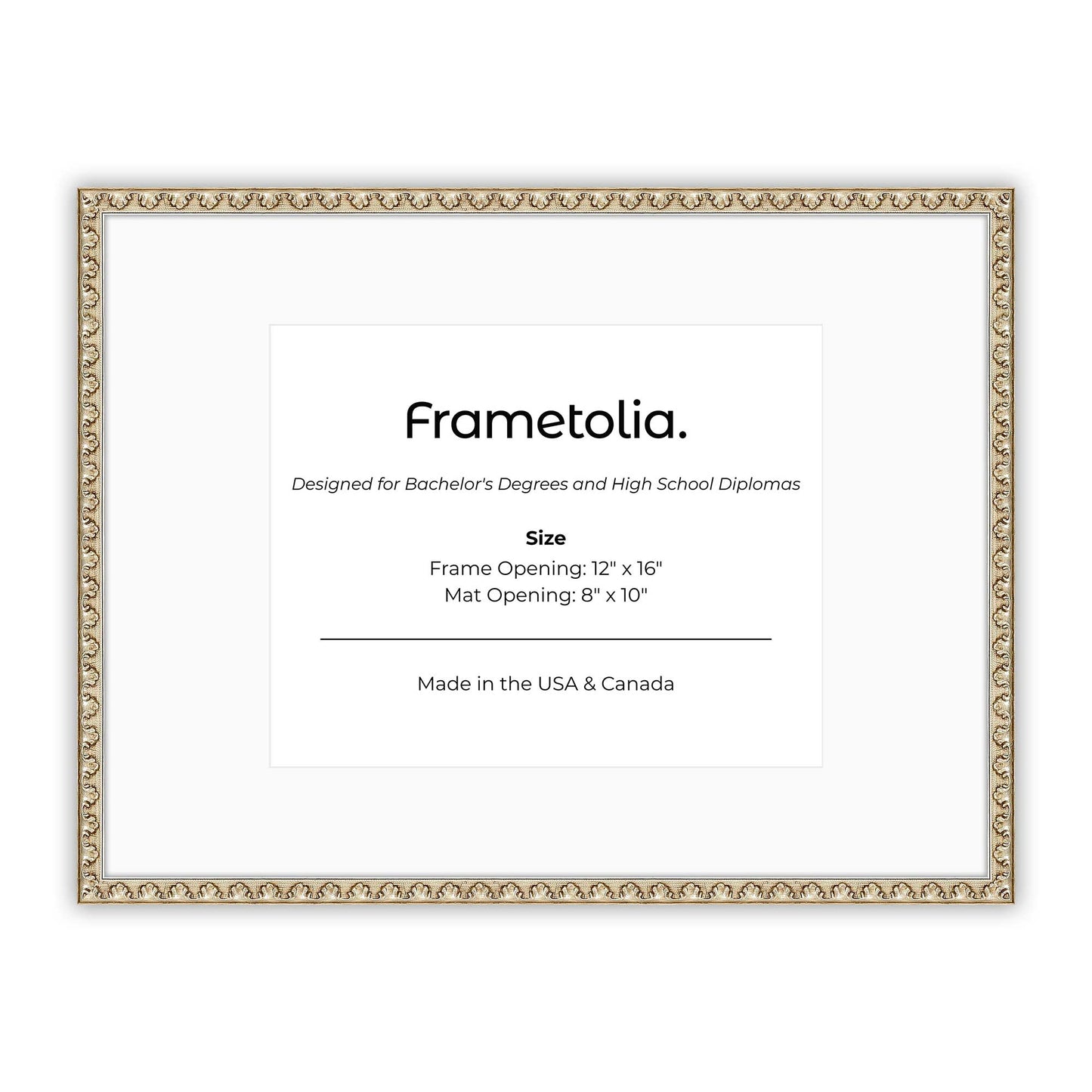 12" x 16" Sillver Leaf FAMILY  Diploma Frame with Mat - 8 x 10 opening