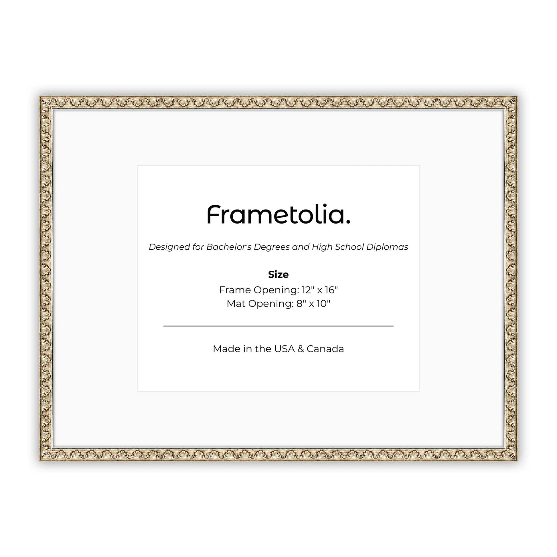 12" x 16" Sillver Leaf FAMILY  Diploma Frame with Mat - 8 x 10 opening