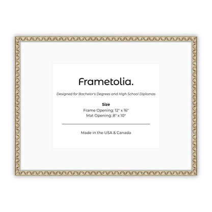 12" x 16" Sillver Leaf FAMILY  Diploma Frame with Mat - 8 x 10 opening