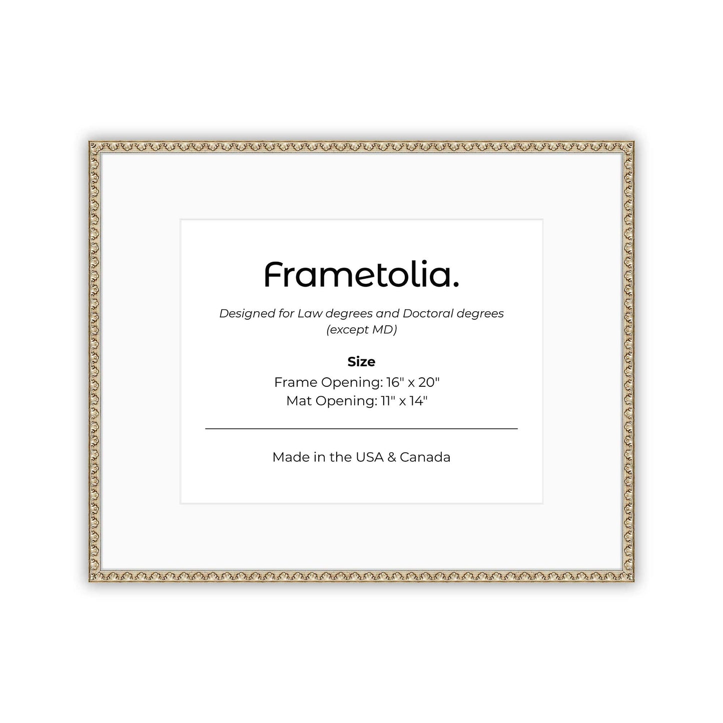 16" x 20" Sillver Leaf FAMILY  Diploma Frame with Mat - 11 x 14 opening