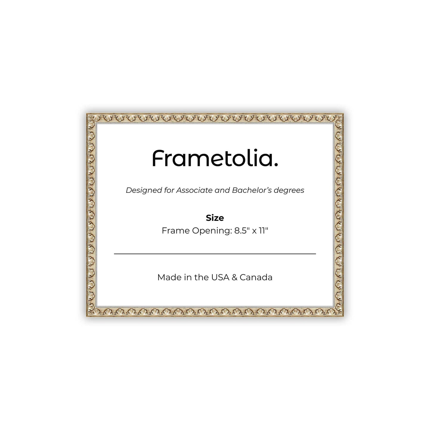8.5" x 11" Sillver Leaf FAMILY  Diploma Frame - No Mat
