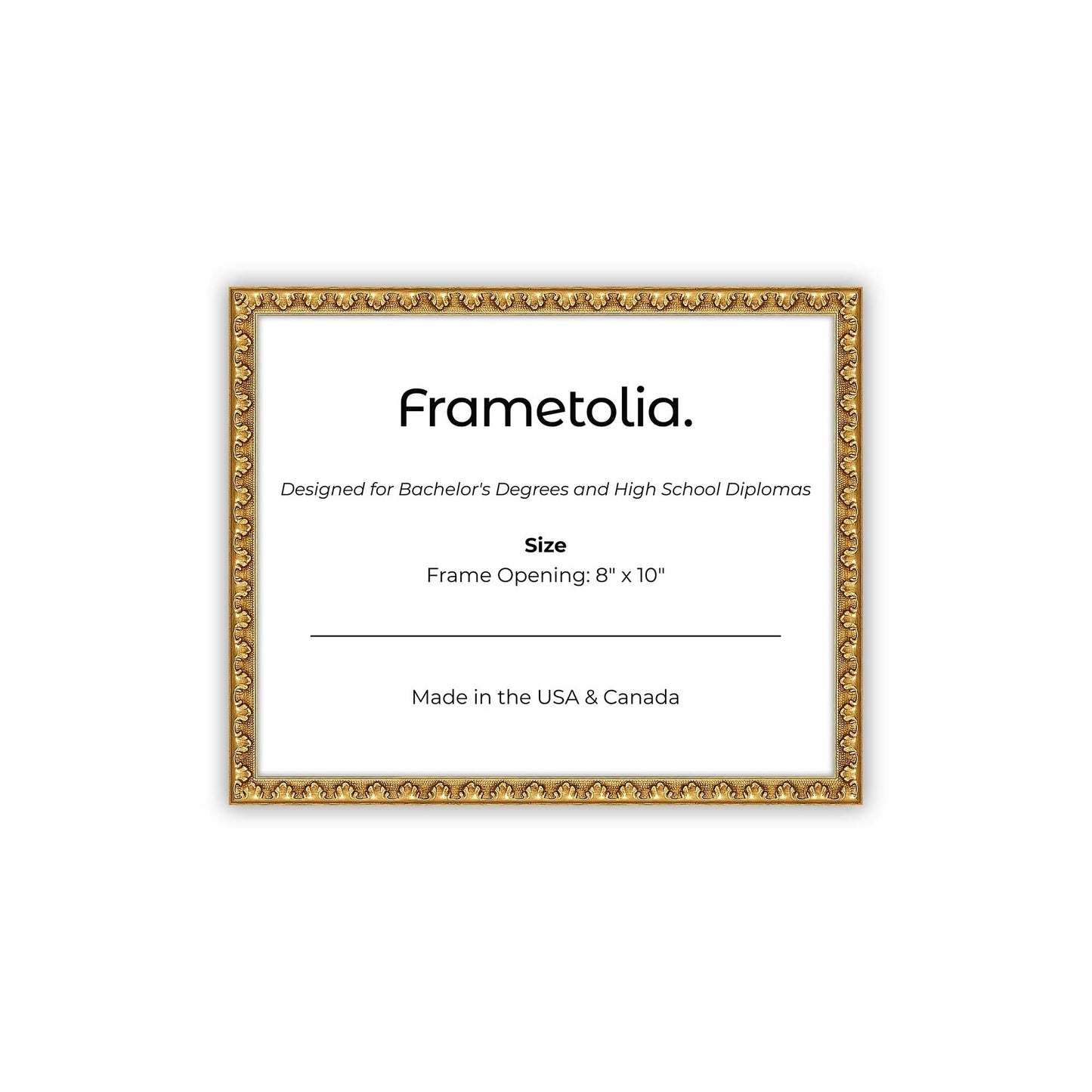 8" x 10" Gold Leaf FAMILY Diploma Frame - No Mat