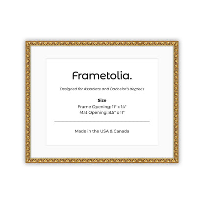 11" x 14" Gold Leaf FAMILY  Diploma Frame with mat -  8.5 x 11 opening