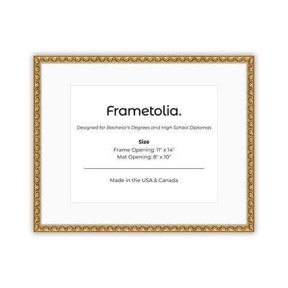 11" x 14" Gold Leaf FAMILY  Diploma Frame with Mat - 8 x 10 opening