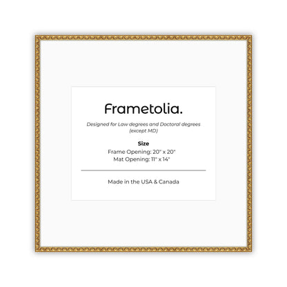 20" x 20" Gold Leaf FAMILY  Diploma Frame with Mat - 11 x 14 opening