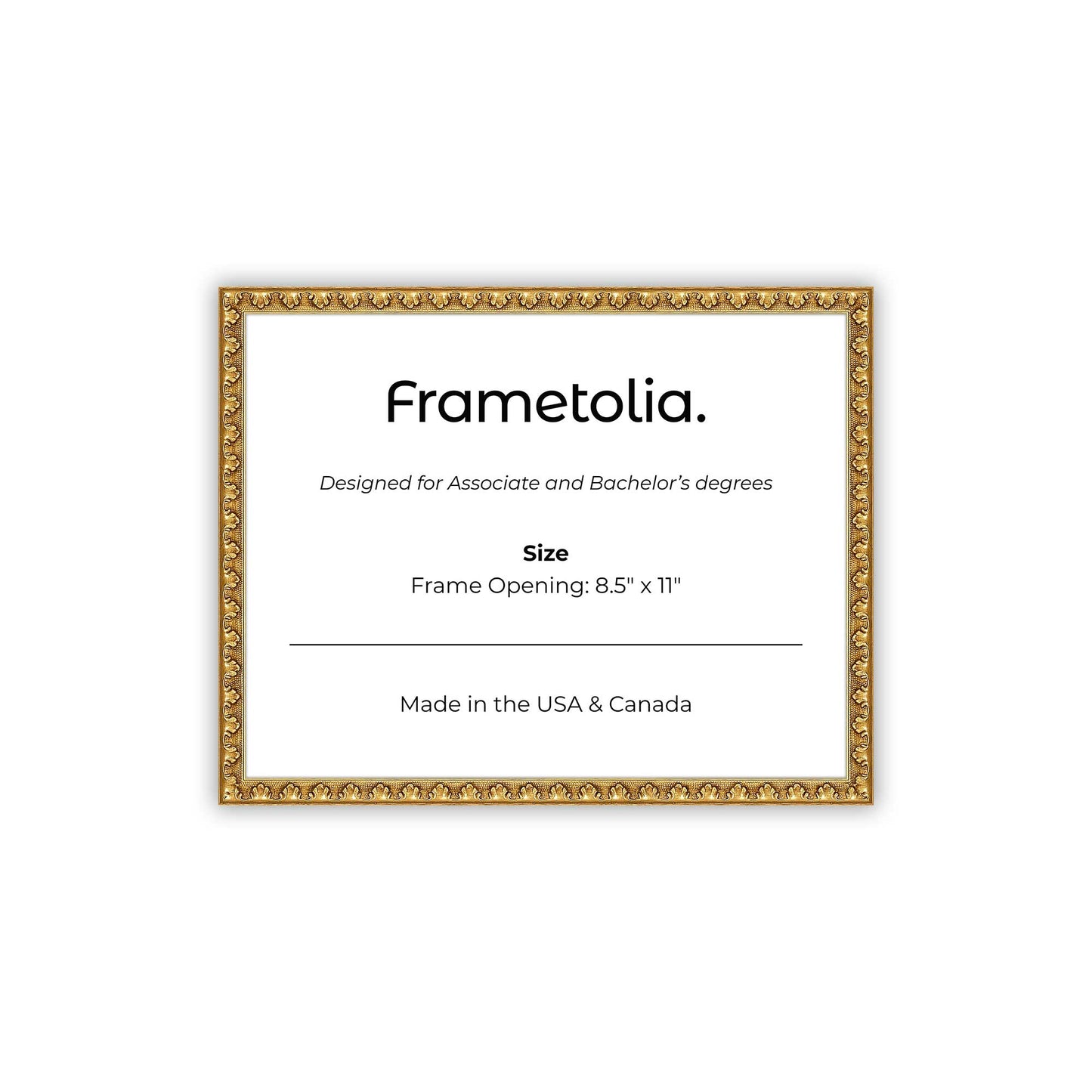 8.5" x 11" Gold Leaf FAMILY  Diploma Frame - No Mat