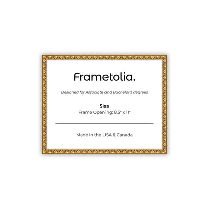 8.5" x 11" Gold Leaf FAMILY  Diploma Frame - No Mat