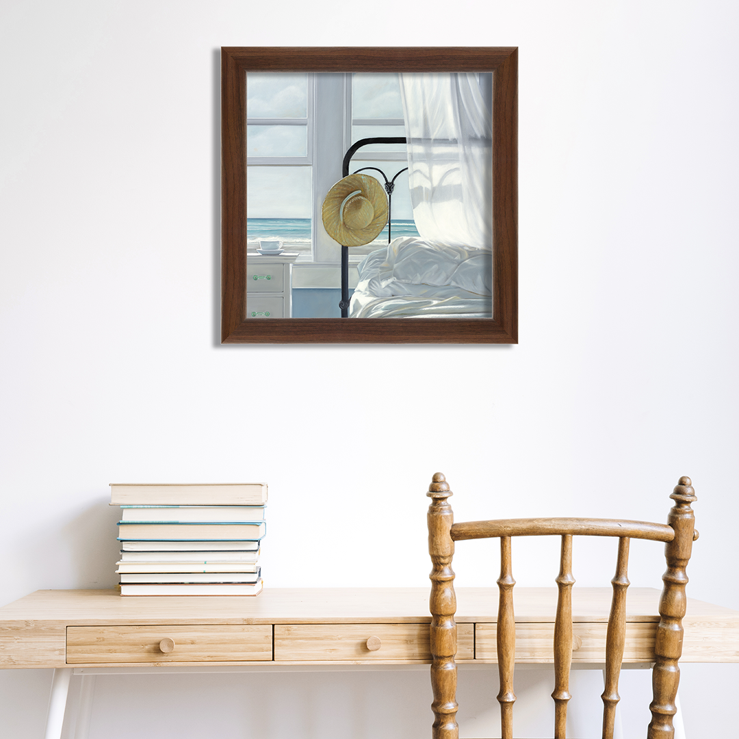 Dark Walnut Hudson Valley Wall Frame Hanging on the wall
