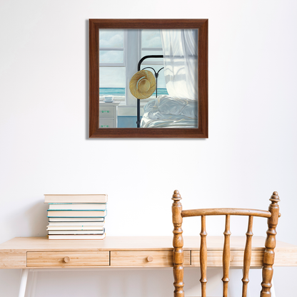Dark Walnut Hudson Valley Wall Frame Hanging on the wall