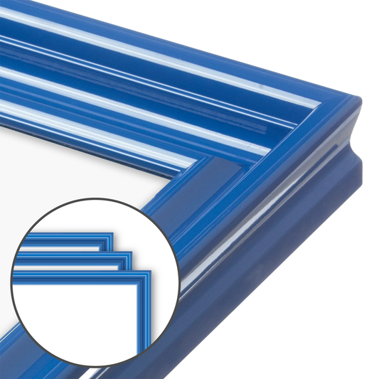 Seaport Blue Wide Width Wall Frame, Set of 3