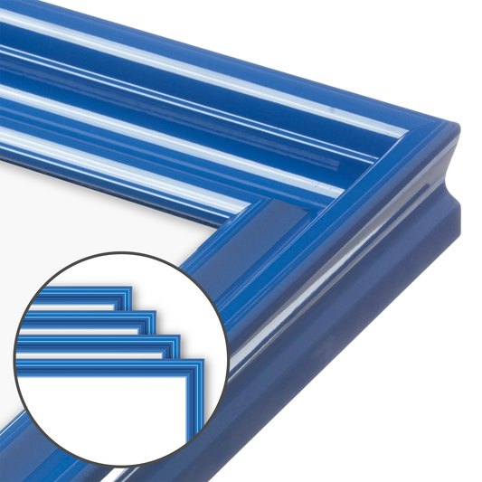 Seaport Blue Wide Width Wall Frame, Set of 4