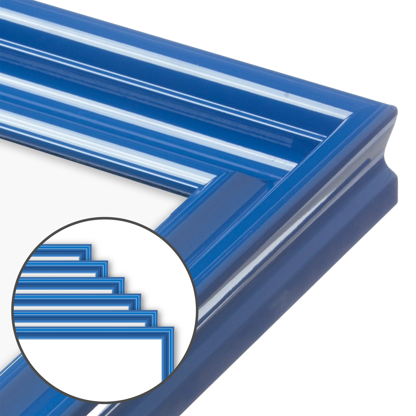 Seaport Blue Wide Width Wall Frame, Set of 6