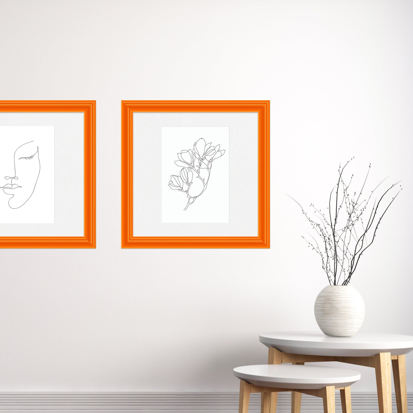 [LIFESTYLE],Orange Marmalade Wide Width Wall Frame in a room