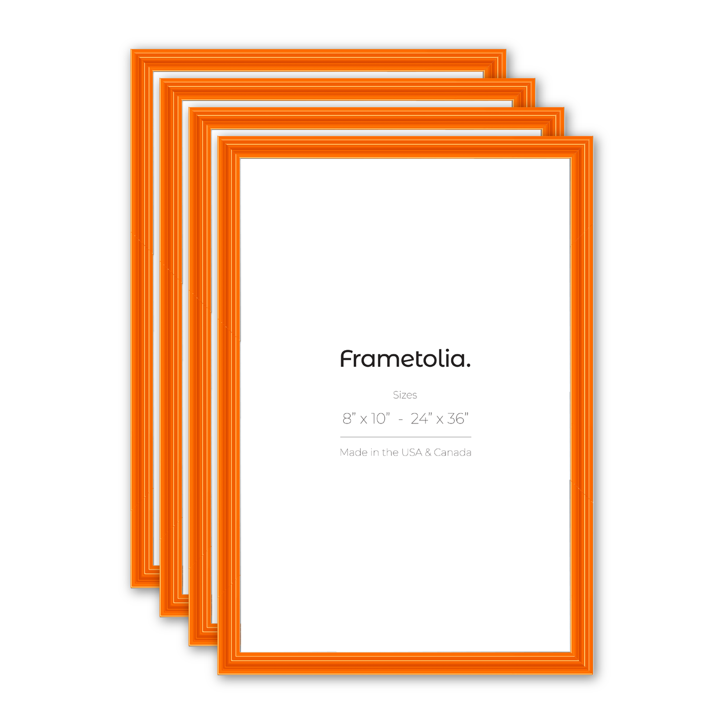 Orange Marmalade Wide Width Wall Frame, Set of 4