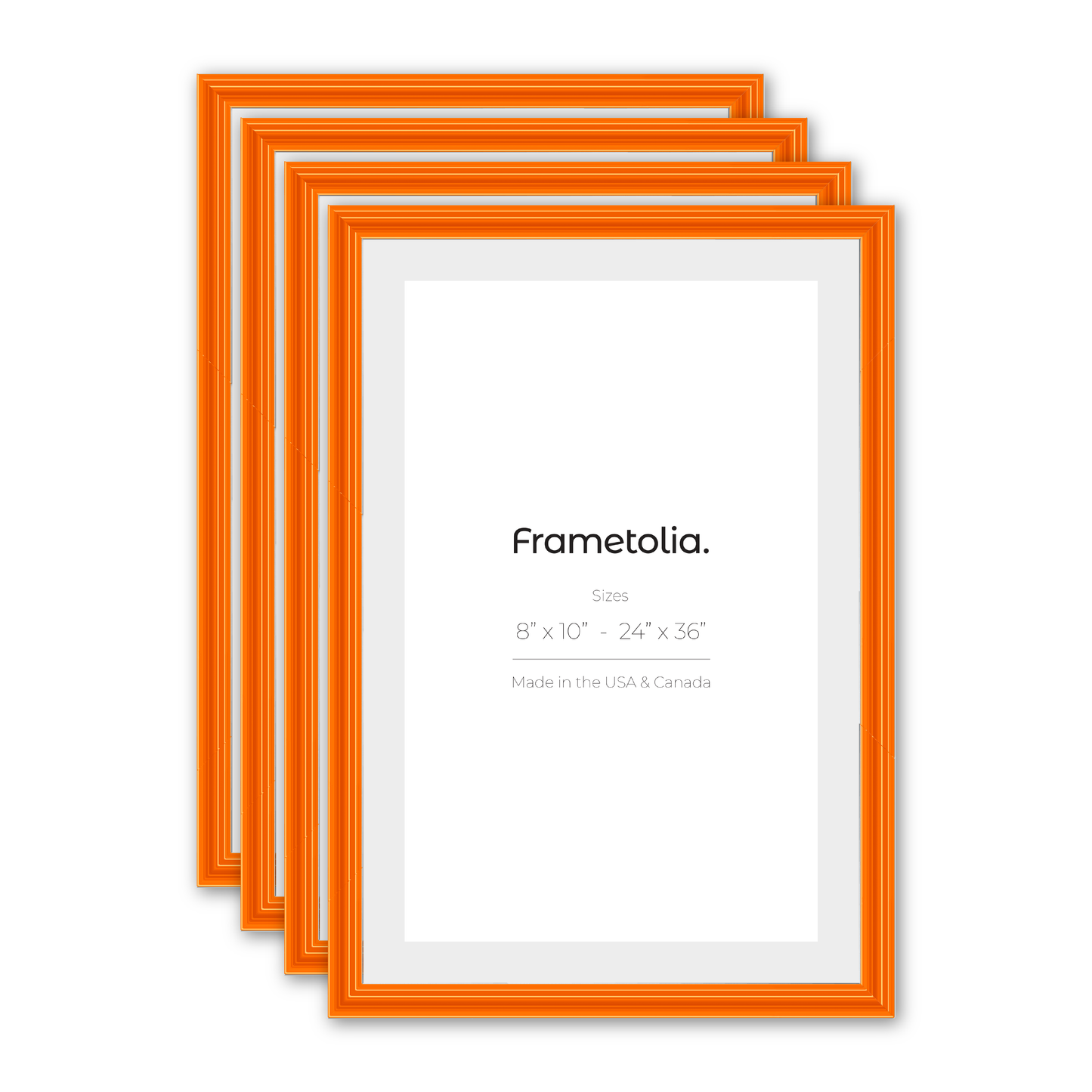 Orange Marmalade Wide Width Wall Frame, Set of 4