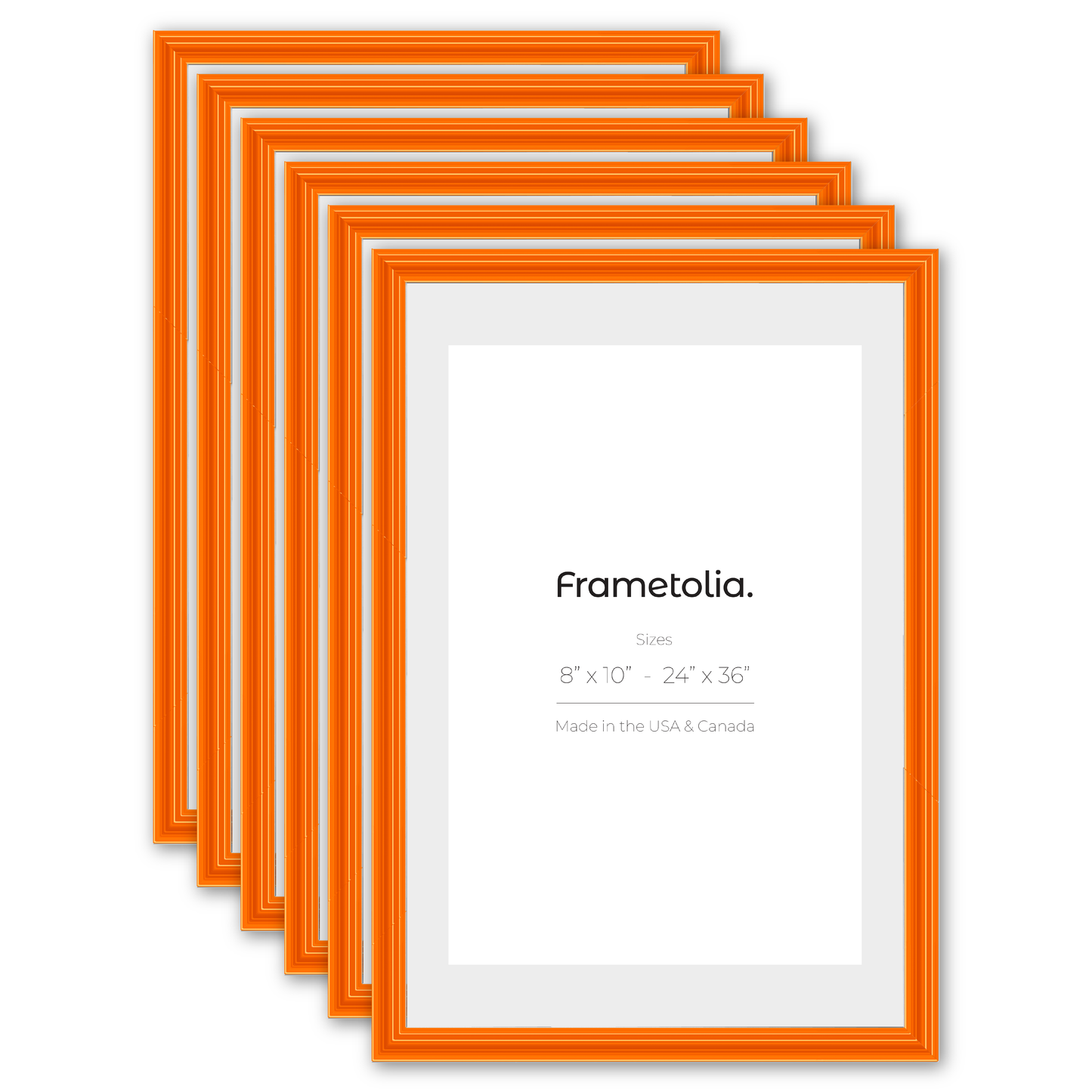 Orange Marmalade Wide Width Wall Frame, Set of 6