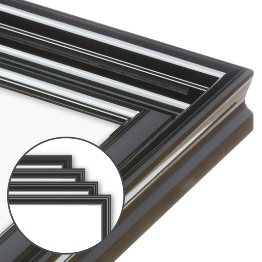 Electric Black Gloss Wide Width Wall Frame, Set of 4