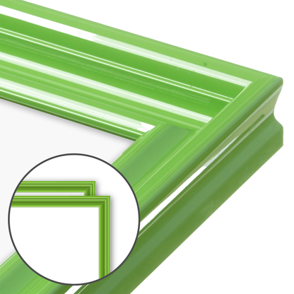 Fresh Lime Gloss Wide Width Wall Frame, Set of 2