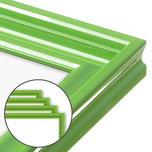 Fresh Lime Gloss Wide Width Wall Frame, Set of 4