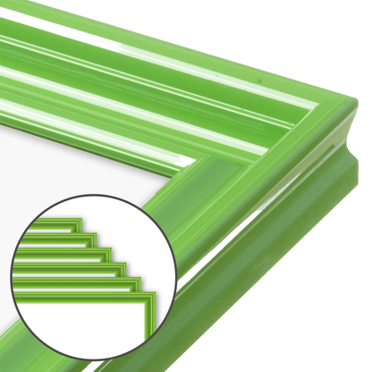 Fresh Lime Gloss Wide Width Wall Frame, Set of 6