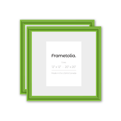 Fresh Lime Gloss Wide Width Wall Frame, Set of 2