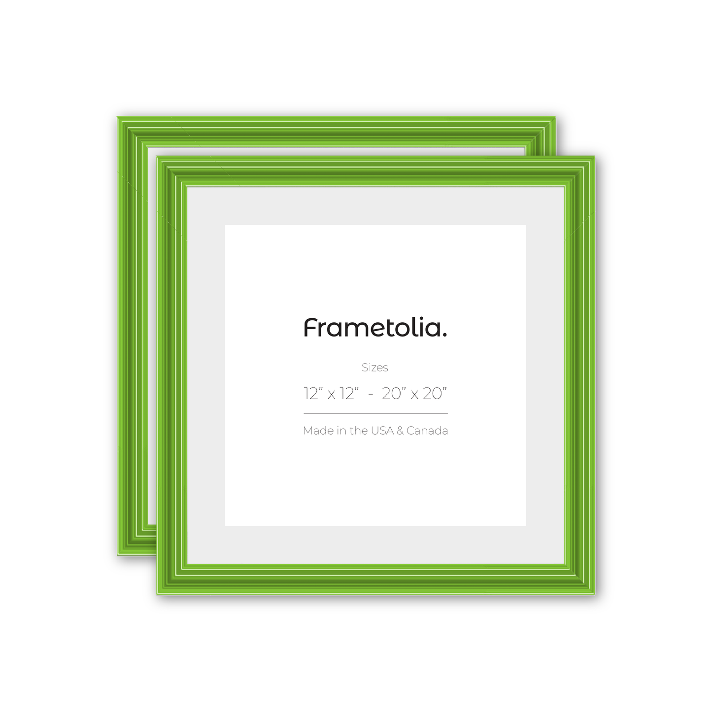 Fresh Lime Gloss Wide Width Wall Frame, Set of 2