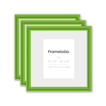 Fresh Lime Gloss Wide Width Wall Frame, Set of 3