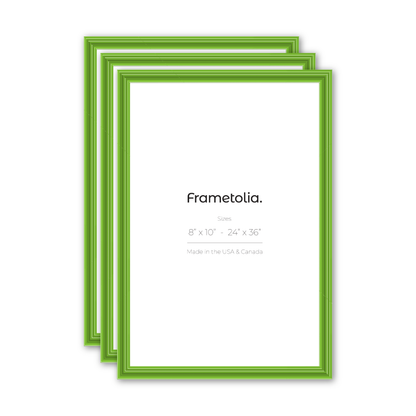 Fresh Lime Gloss Wide Width Wall Frame, Set of 3