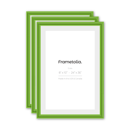 Fresh Lime Gloss Wide Width Wall Frame, Set of 3