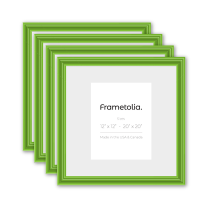 Fresh Lime Gloss Wide Width Wall Frame, Set of 4