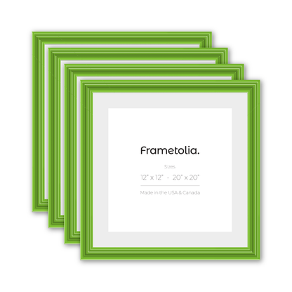 Fresh Lime Gloss Wide Width Wall Frame, Set of 4