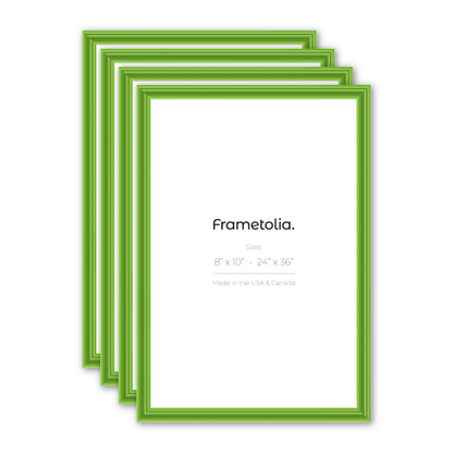 Fresh Lime Gloss Wide Width Wall Frame, Set of 4