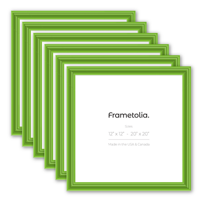 Fresh Lime Gloss Wide Width Wall Frame, Set of 6