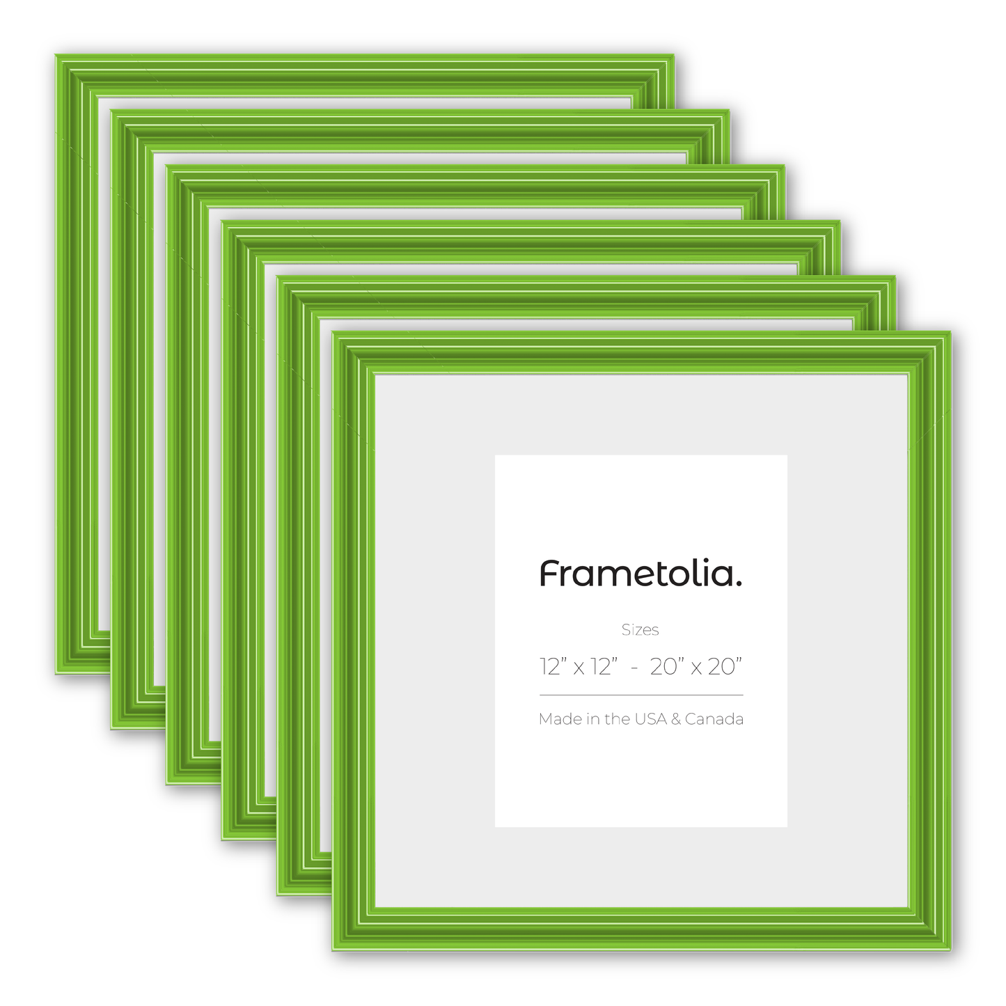 Fresh Lime Gloss Wide Width Wall Frame, Set of 6